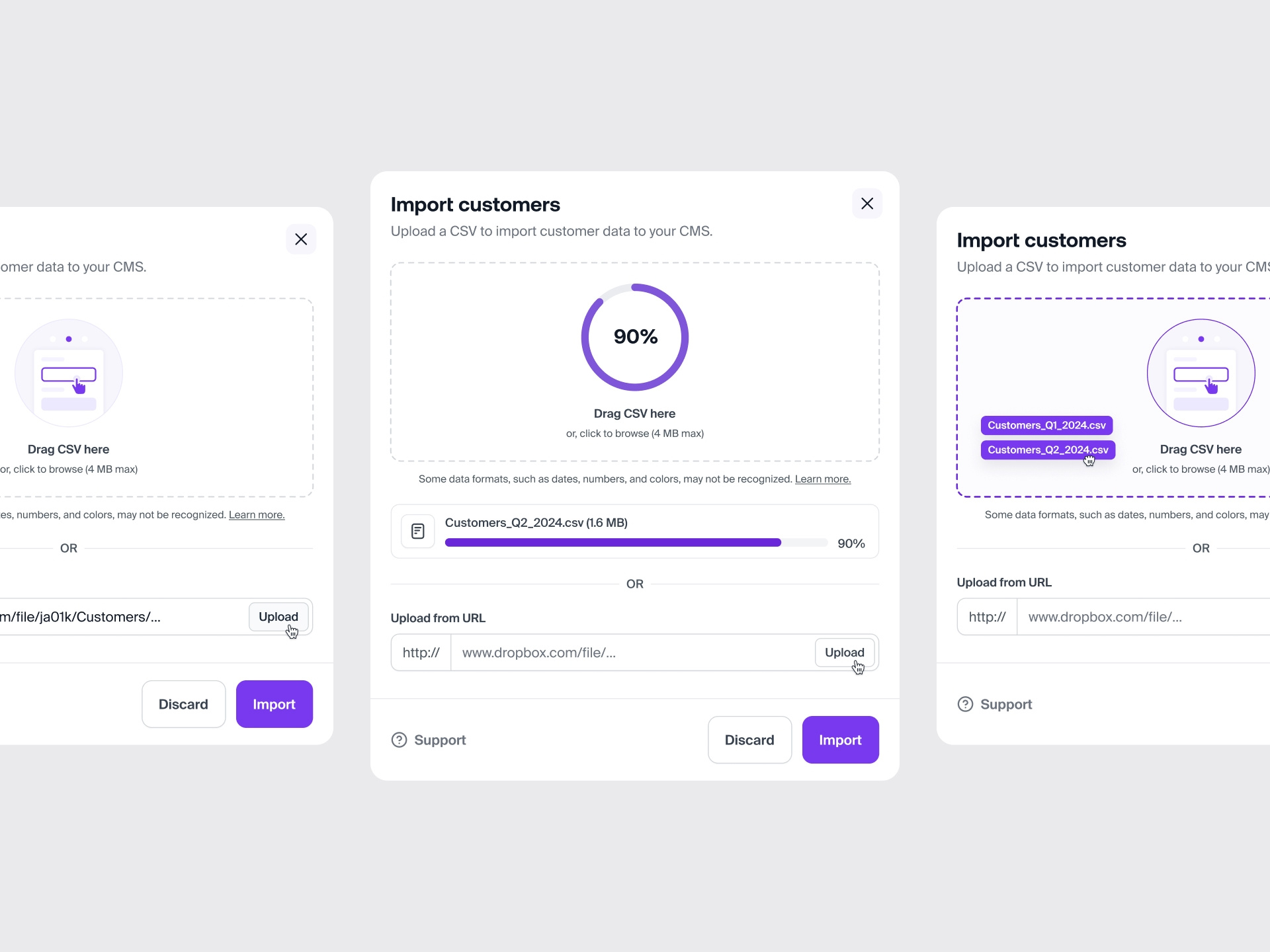Import modals — Untitled UI by Jordan Hughes® on Dribbble