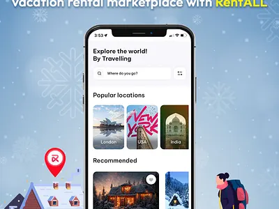 RentALL - A perfect vacation rental solution! airbnb airbnbclone app branding design