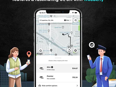 Wooberly - On Demand Taxi Booking App Solution! app branding design uberclone ubercloneapp