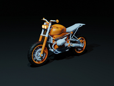 Bike 3d 3d art bike blender branding cycles design illustration logo motor cycle orange realistic