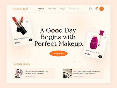Beauty Product Website Header beauty beauty product beauty product website cosmetics product ecommerce fashion fashion website header header design hero header home page landing page makeup online store skincare product trendy design web design web header website website design