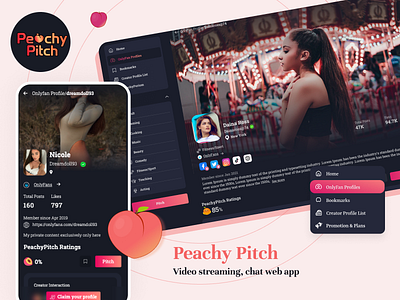 Onlyfans Review Web Application app design branding chatapplication design html laravel mobile app design ui design uiux design videostreaming web design website design