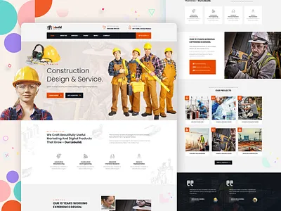 Lebuild - Construction Industry Company Web Design 3d architecture branding builder building business clean company construction contractor design graphic design illustration logo modern motion graphics portfolio ui ux vector