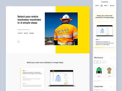 RWW - Home page branding cloth clothing concept corporate wear design ecommerce fashion home page landing page minimal ui ux web website design workwear