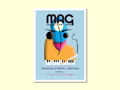 Variations of laughter and forgetfulness branding classical music concert croatia design graphic design illustration illustrator ivan batos laugh mag milan kundera onevectordiary piano poster split split city museum vector