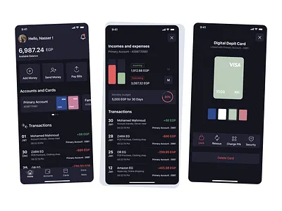 Wallet Application card design finance interaction theme ui ux wallet