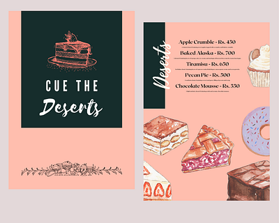 A Coffee Integral - Deserts aesthetic branding cafe cakes color color palette colour deserts design graphic design menu restaurant restaurant menu zero