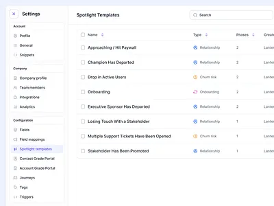 Settings menu analytics crm data table field mapping menu nav bar navigation navigation bar navigation sidebar panel salesforce side menu side nav side panel sidebar spotlight table tag templates trigger