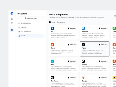 Stratis UI - Integrations app cards clean connect dashboard design details integrations interface minimal product saas settings simple ui ui design ui kit ux ux design web