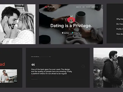Dating Website Design | Landing page app app design concept dating dating app design designinspiration discover minimal mobile ui ux web website
