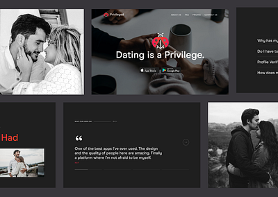 Dating Website Design | Landing page app app design concept dating dating app design designinspiration discover minimal mobile ui ux web website
