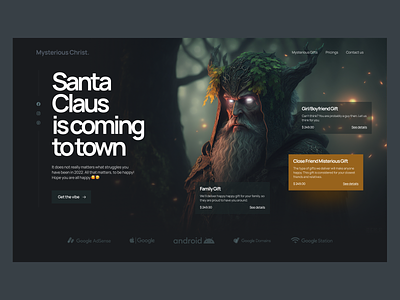 Christmas Gift Delivery Landing Page christmas christmas gift concept delivery app design desktop druid gift gift delivery happy new year page present santa claus snow ui ux website