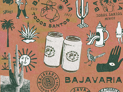 Bajavaria Branding badge design baja beer branding illustration mexico t-shirt design typography vintage vintage badge vintage design