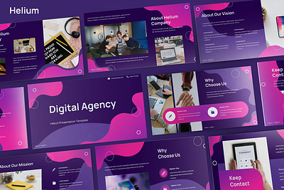 Digital Agency Presentation Template branding design digital agency graphic design image holder infographics marketing pitchdeck presentation social media ui ux