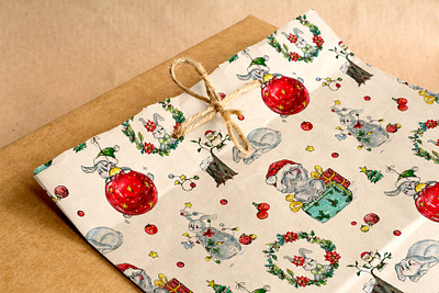 Christmas bunnies as a pattern christmas christmas bunny christmas pattern cute animals design fine art gouache illustration