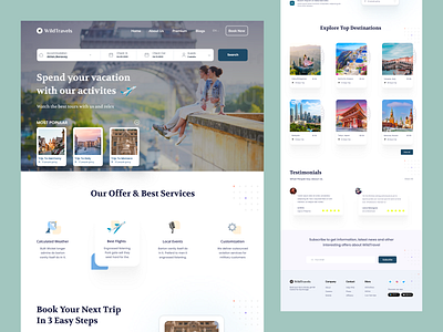 Travel Agency web site landing page branding design graphic design home page illustration landing page logo marketplace travel web site ui ux vector web page website