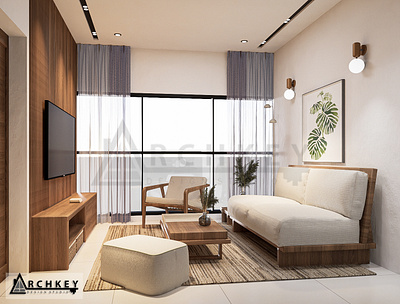 MUJI LIVING AREA 3d design architecture archkey design house design interior living room muji photorealistic residential