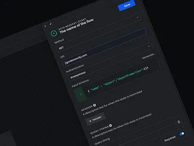 Dark Dashboard, Workflow Builder low code automation ui