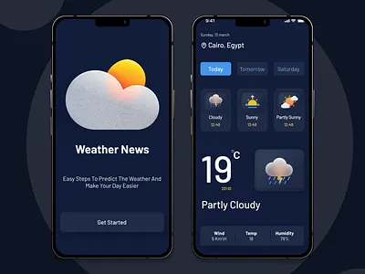 Weather App app design illustration interaction ui ui ux interface ux web