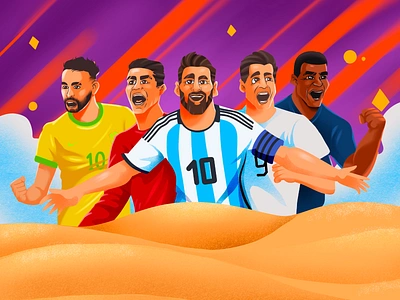 Fifa World Cup Quarter Finals 2022 - Illustration Wallpaper art branding cartoon creative drawing fifa football footballer graphic design hand drawn illustration illustrator people qatar world cup 2022 sketch sketchbook soccer sports vector world cup