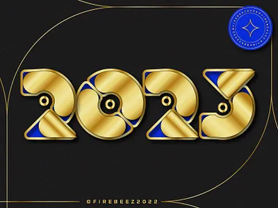 2023 Typography Design 2023 art blackonewhitegk concept design firebeez illustration illustrator newyear newyear2023