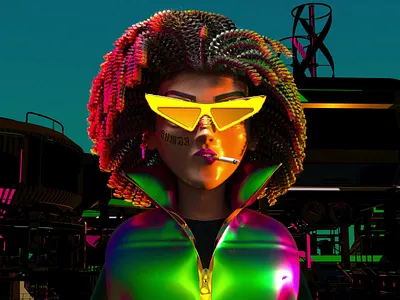 Сolored Сurls 3d animation 3d art 3d character 3d illustration character character design character modeling color nft art scifi space