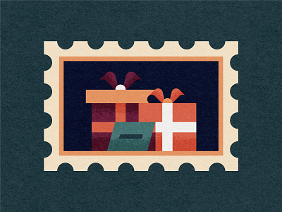 Christmas Stamps: Presents christmas flat gifts holiday holidays illustration presents stamp stamps texture vector vintage xmas