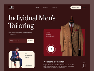 LORD - Men's Fashion Studio Website clothing fashion fashion studio landing page mens clothing needle sewing style tailoring thread web web design website