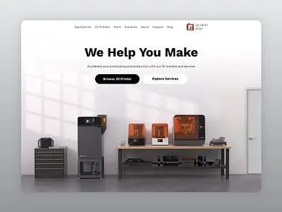 3D Printers Website 3d modeling 3d printer 3d printing 3d product 3d products ecommerce gadgets store website gadgets website home page landing page landing page ui print printer printing product design responsive selling website design store landing page store website web app ui