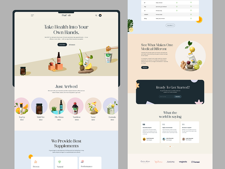 Purvit - Vitamins & Supplements Landing Page by Musemind UI/UX Agency ...