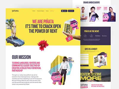 Web Design for Piñata branding concept credit building design figma mobile product design redesign renter rewards ui ux ux ui web design webdesign