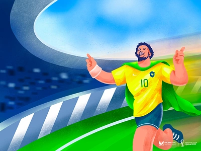 FIFA World Cup 2022- Fan Art | Neymar Jr. art branding case study character character design creative design agency fifa world cup qatar football footballer graphic design illustration illustrator interaction design neymar people player playing vector world cup