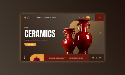 Landing page for Ceramic studio landing ui