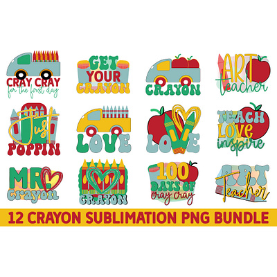 Crayon Sublimation Bundle 3d animation branding flayer graphic design logo logo design motion graphics sublimation svg bundle ui