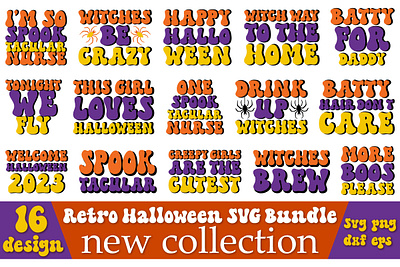 Halloween Retro SVG Design Bundle 3d animation branding graphic design logo motion graphics ui wine sublimation bundle