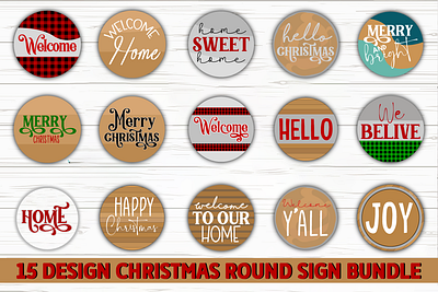 Christmas Round Design Bundle 3d animation branding graphic design logo motion graphics ui wine sublimation bundle wine svg bundle