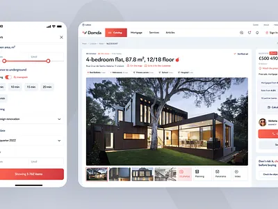 Domda: Real Estate Platform agency apartament app architecture building clean ui dashboard ecommerce finance house house rent website mobile property ui website real estate realtor rent ui design web design