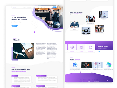 Permanent advertising company advertising company minimal ui uiux violet