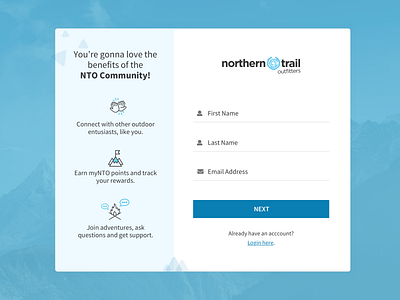 Rewards Sign Up Form design loyalty ui ux web website