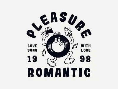 Cartoon Vinyl adorable audio badge branding cartoon cartoon character character disc disco illustration kids logo music retro sign tshirt tshirt design turntable vintage vinyl