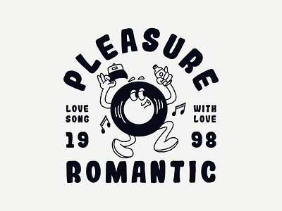 Cartoon Vinyl adorable audio badge branding cartoon cartoon character character disc disco illustration kids logo music retro sign tshirt tshirt design turntable vintage vinyl