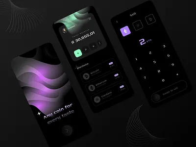 Crypto wallet - Mobile App crypto crypto wallet dark design mobil mobile app ui uidesign uiux ux wallet