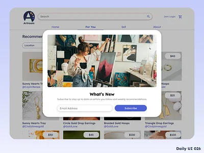 DailyUI 026 Subscribe desktop e commerce ecommerce newsletter subscribe ui web design