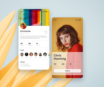 User profile for a social media design figma form ui graphic design ui ux