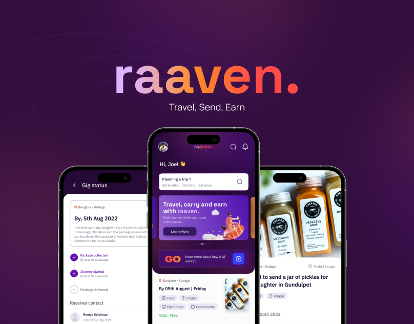 Designing Raaven App - A Social Medium for Parcel Delivery adobe adobexd appdesign mobile app design mobile design product design ui uidesign uiux user interface uxdesign uxui visual design