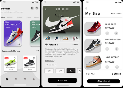 APP SHOE design figma ui