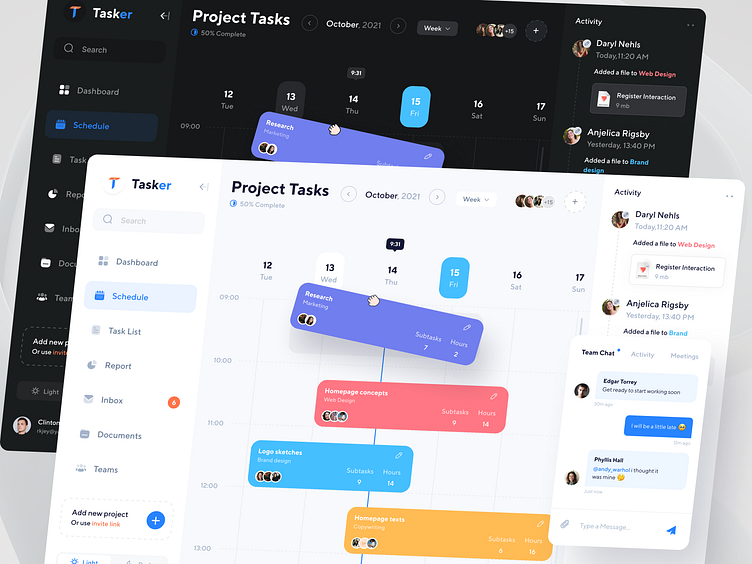 Task Management Dashboard by QClay on Dribbble
