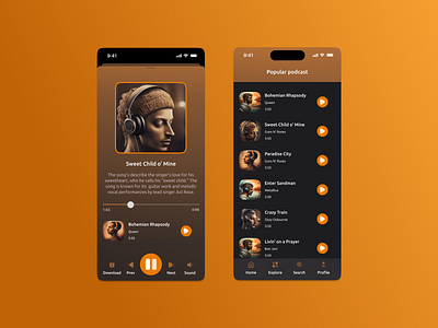 The music podcasts mobile app app apple art branding daily design figma graphic design ios iphone logo mobile mobile app mobile app design music typography ui uidayily ux