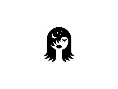 Girl head mark blackandwhite branding design face for sale girl goth graphic design hair head icon iconic illustration logo logo inspiration logoground mark minimal simple timeless