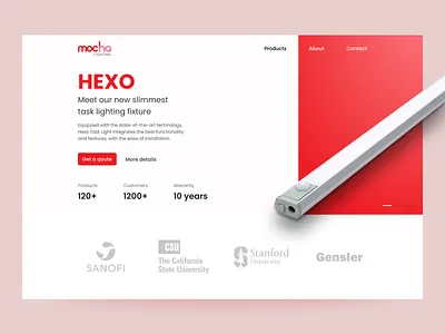 Mocha Lighting Website clean design figma fixture lamps lighting ui ux